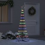 vidaXL LED vianočný stromček s 230 LED-i Viacfarebný 184.5 cm Kov