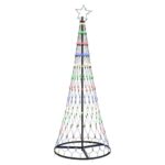 vidaXL LED vianočný stromček s 230 LED-i Viacfarebný 184.5 cm Kov – Obrázok 2