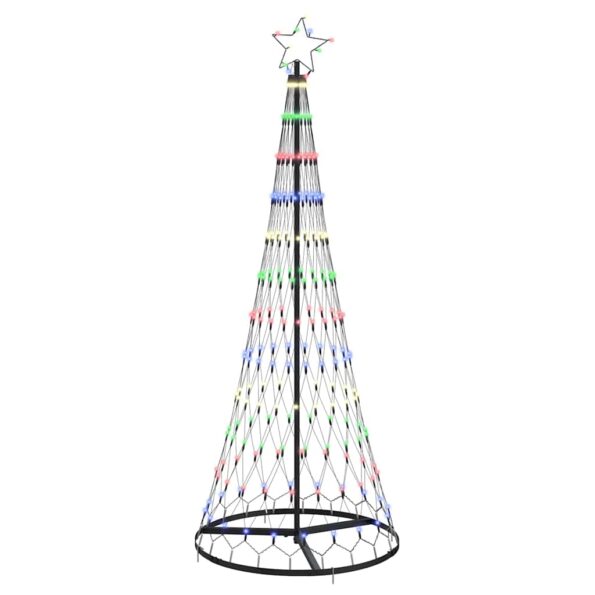 vidaXL LED vianočný stromček s 230 LED-i Viacfarebný 184.5 cm Kov – Obrázok 2