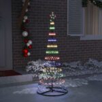 vidaXL LED vianočný stromček s 230 LED-i Viacfarebný 184.5 cm Kov – Obrázok 3