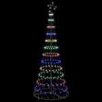 vidaXL LED vianočný stromček s 230 LED-i Viacfarebný 184.5 cm Kov – Obrázok 4