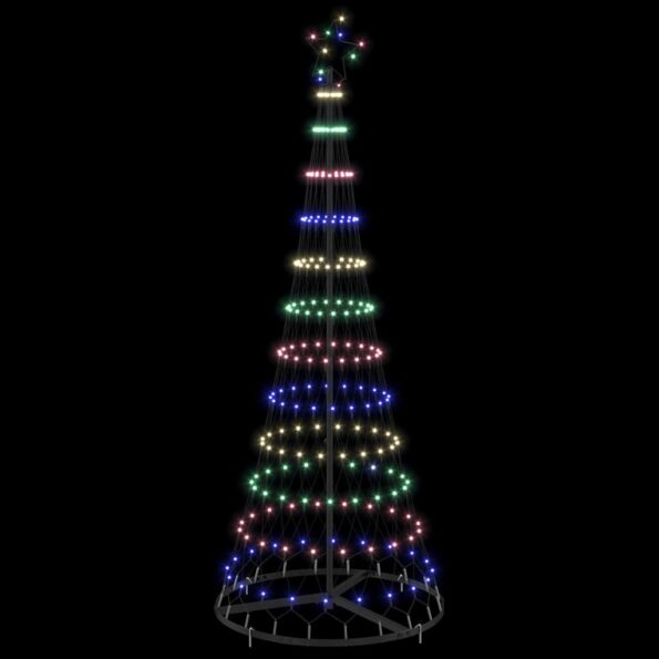 vidaXL LED vianočný stromček s 230 LED-i Viacfarebný 184.5 cm Kov – Obrázok 4
