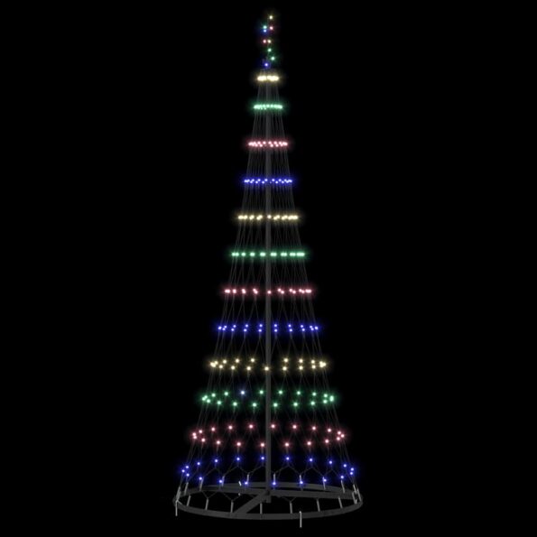 vidaXL LED vianočný stromček s 230 LED-i Viacfarebný 184.5 cm Kov – Obrázok 5