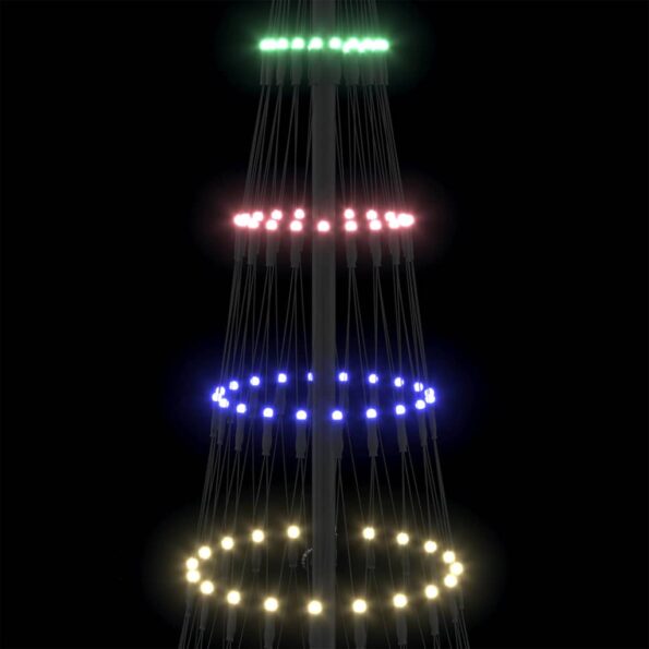 vidaXL LED vianočný stromček s 230 LED-i Viacfarebný 184.5 cm Kov – Obrázok 7