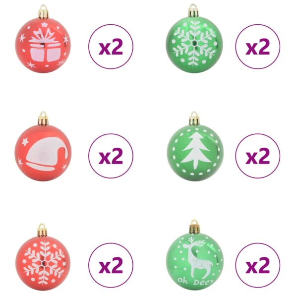 vidaXL Súprava vianočných ozdôb 40 pcs Červená a zelená – Obrázok 4