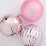 vidaXL Vianočná guľa sada XL 9 pcs Ružová Plast – Obrázok 4