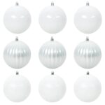 vidaXL Súprava vianočných ozdôb 9 pcs Biela – Obrázok 2