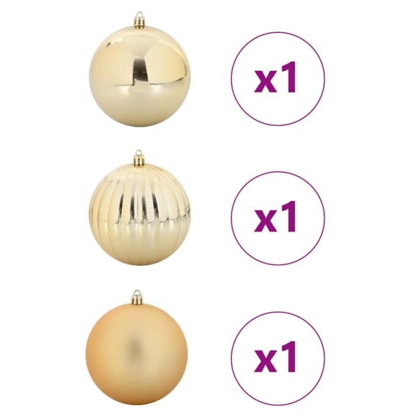 vidaXL Vianočná guľa set XXL 3 pcs Zlatá Plast – Obrázok 3
