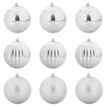 vidaXL Súprava vianočných ozdôb 9 pcs Strieborná – Obrázok 2
