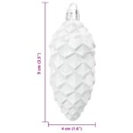 vidaXL Vianočná guľa z ihličia 40 pcs Biela Plast – Obrázok 6
