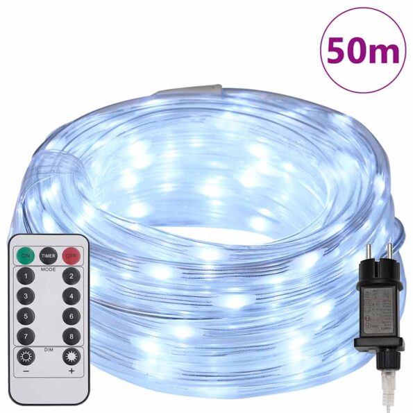 vidaXL Lano so svetlom s 1200 LED-i Studená biela 50 m PVC – Obrázok 3