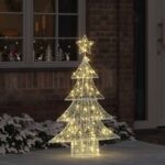 vidaXL Vianočný stromček s 100 LED-i Teplá biela 120 cm Akryl