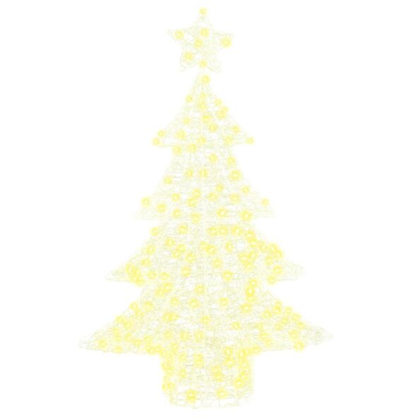 vidaXL Vianočný stromček s 100 LED-i Teplá biela 120 cm Akryl – Obrázok 2