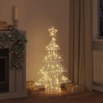 vidaXL Vianočný stromček s 100 LED-i Teplá biela 120 cm Akryl – Obrázok 9