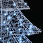 vidaXL Vianočný stromček s 100 LED-i Studená biela 120 cm Akryl – Obrázok 6