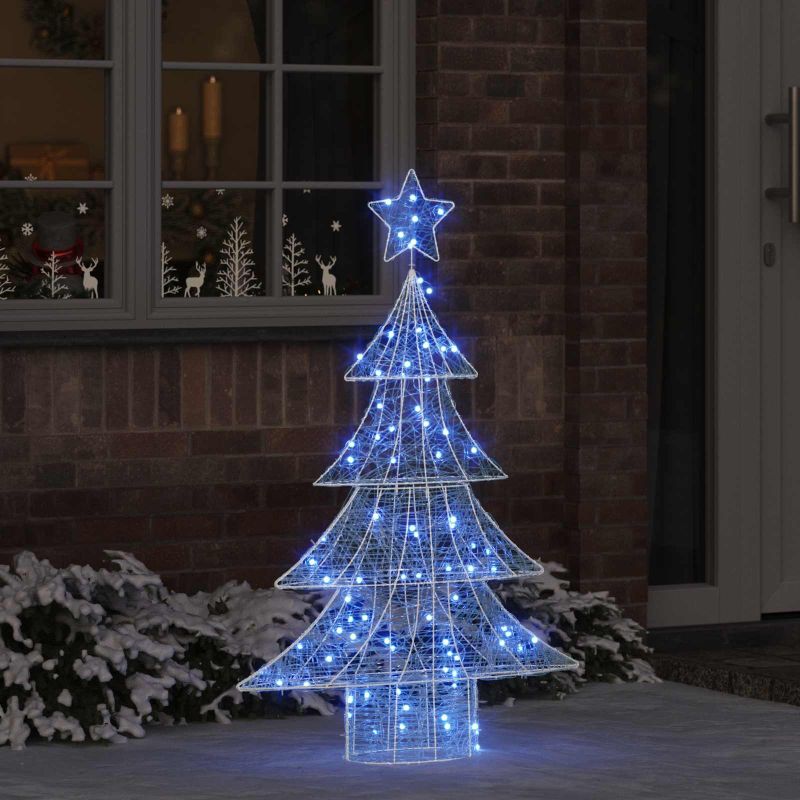 42018975_1.jpg vidaXL Vianočný stromček s 100 LED-i Modrá 120 cm Akryl – Obrázok 1