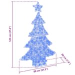 vidaXL Vianočný stromček s 100 LED-i Modrá 120 cm Akryl – Obrázok 10
