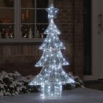 vidaXL Vianočný stromček s 160 LED-i Studená biela 150 cm Akryl – Obrázok 8
