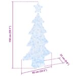 vidaXL Vianočný stromček s 160 LED-i Studená biela 150 cm Akryl – Obrázok 10