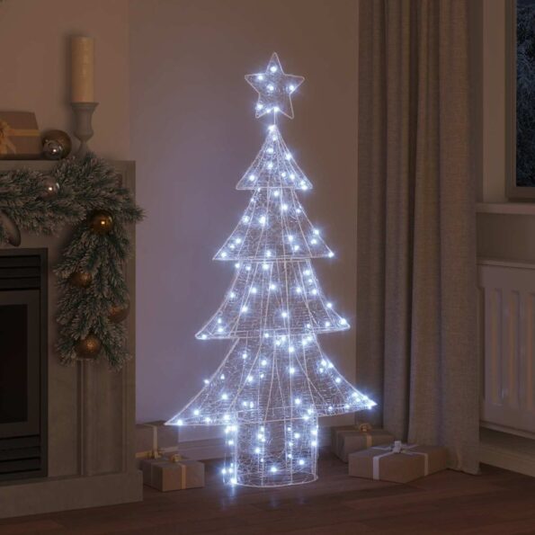 vidaXL Vianočný stromček s 160 LED-i Studená biela 150 cm Akryl – Obrázok 9