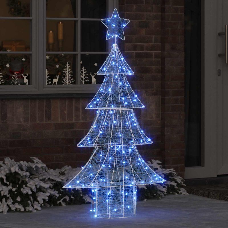 42018979_1.jpg vidaXL Vianočný stromček s 160 LED-i Modrá 150 cm Akryl – Obrázok 1
