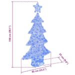 vidaXL Vianočný stromček s 160 LED-i Modrá 150 cm Akryl – Obrázok 10