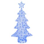vidaXL Vianočný stromček s 160 LED-i Modrá 150 cm Akryl – Obrázok 2