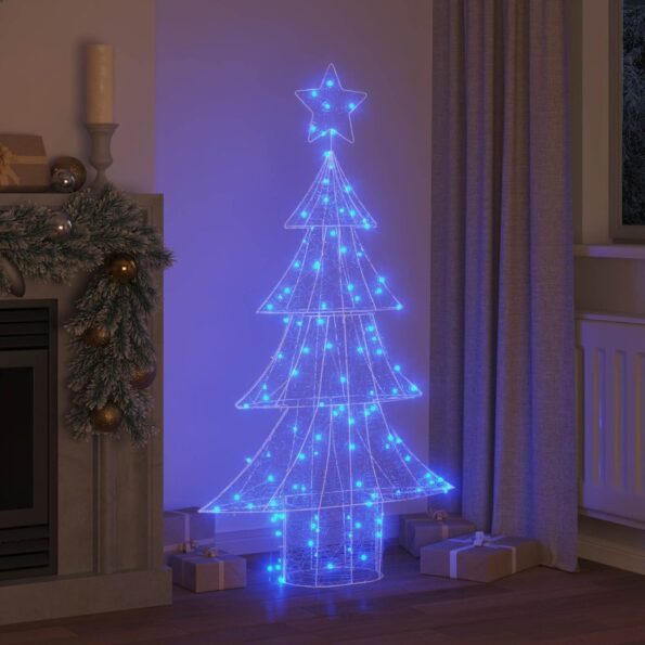 vidaXL Vianočný stromček s 160 LED-i Modrá 150 cm Akryl – Obrázok 9