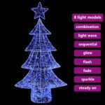 vidaXL Vianočný stromček s 160 LED-i Modrá 150 cm Akryl – Obrázok 7