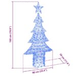 vidaXL Vianočný stromček s 240 LED-i Modrá 180 cm Akryl – Obrázok 10
