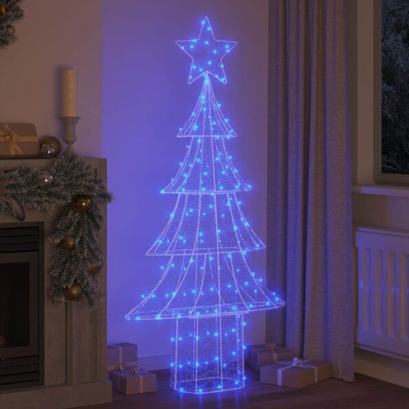 vidaXL Vianočný stromček s 240 LED-i Modrá 180 cm Akryl – Obrázok 9