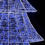 vidaXL Vianočný stromček s 240 LED-i Modrá 180 cm Akryl – Obrázok 6