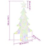 vidaXL Vianočný stromček s 240 LED-i Viacfarebný 180 cm Akryl – Obrázok 10