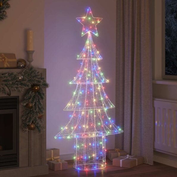vidaXL Vianočný stromček s 240 LED-i Viacfarebný 180 cm Akryl – Obrázok 9