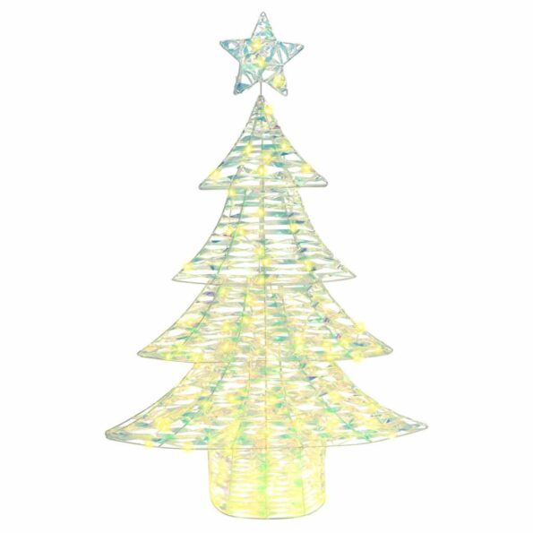vidaXL Vianočný stromček s 120 LED-i Teplá biela 120,5 cm PET – Obrázok 2