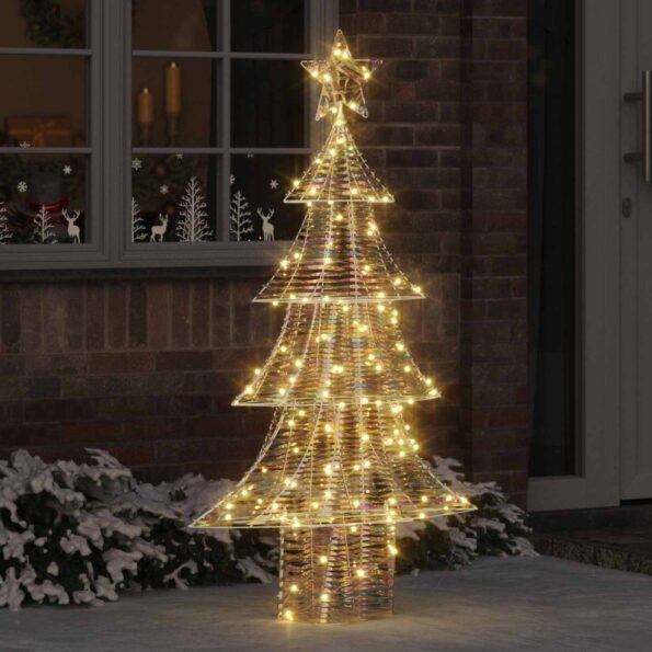 vidaXL Vianočný stromček s 160 LED-i Teplá biela 150 cm PET – Obrázok 8