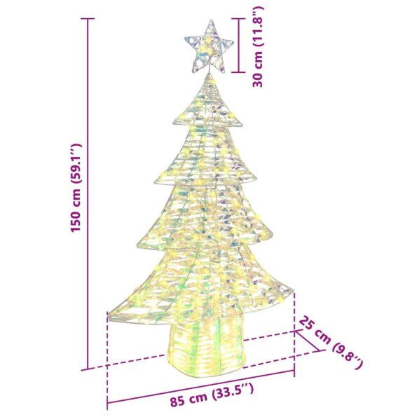 vidaXL Vianočný stromček s 160 LED-i Teplá biela 150 cm PET – Obrázok 10