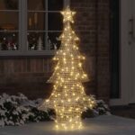 vidaXL Vianočný stromček s 160 LED-i Teplá biela 151 cm PET