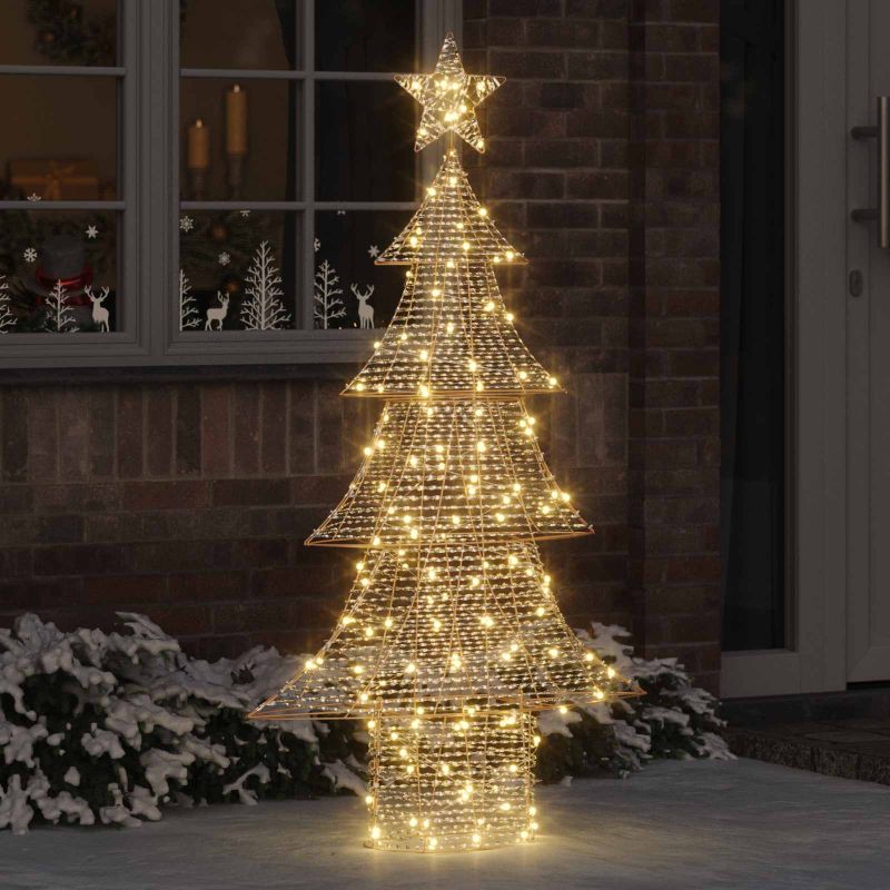 42018989_1.jpg vidaXL Vianočný stromček s 160 LED-i Teplá biela 151 cm PET – Obrázok 1