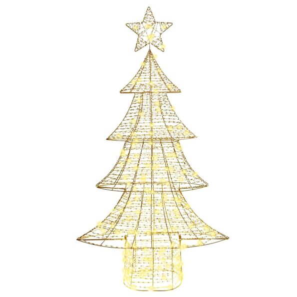 vidaXL Vianočný stromček s 160 LED-i Teplá biela 151 cm PET – Obrázok 2