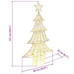 vidaXL Vianočný stromček s 160 LED-i Teplá biela 151 cm PET – Obrázok 8