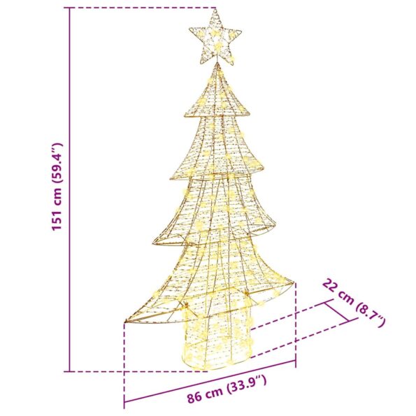 vidaXL Vianočný stromček s 160 LED-i Teplá biela 151 cm PET – Obrázok 8