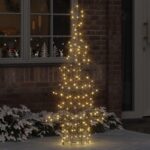 vidaXL Vianočný stromček s 160 LED-i Teplá biela 150 cm Ratan