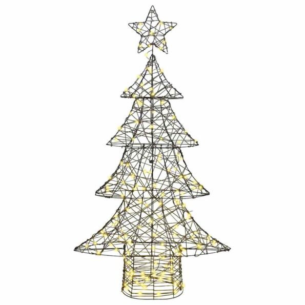 vidaXL Vianočný stromček s 160 LED-i Teplá biela 150 cm Ratan – Obrázok 2