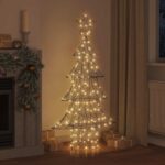 vidaXL Vianočný stromček s 160 LED-i Teplá biela 150 cm Ratan – Obrázok 3