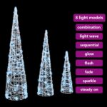 vidaXL Vianočný stromček 3 pcs Studená biela 40 cm 60 cm 80 cm Akryl – Obrázok 7