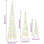vidaXL Vianočný stromček 3 pcs Teplá biela 20 x 20 x 80 cm PET – Obrázok 8