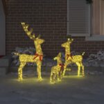 vidaXL Rodina sobov 3 pcs Teplá biela 68 x 26 x 127 cm látka – Obrázok 11