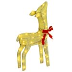 vidaXL Rodina sobov 3 pcs Teplá biela 68 x 26 x 127 cm látka – Obrázok 4