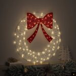 vidaXL Veniec so svetlami LED diódy Teplá biela 75 cm Akryl – Obrázok 3